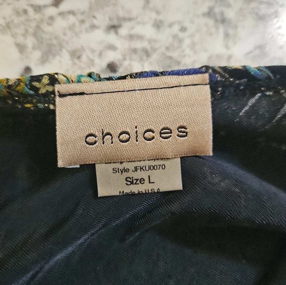 Choices Boho Top Large, Green Paisley, Sz L